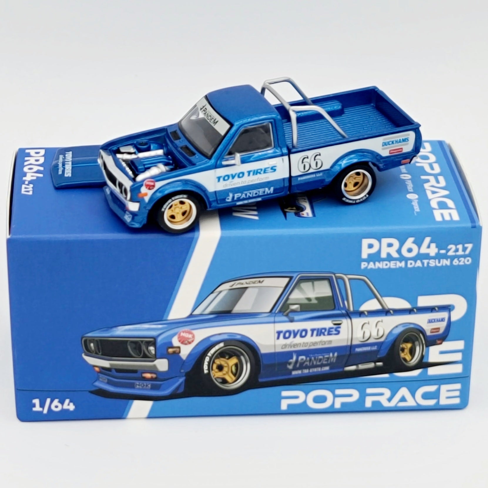 Pop Race Pandem Datsun 620 Pickup - 1:64, Toyo Tires (2025 Limited Edition)